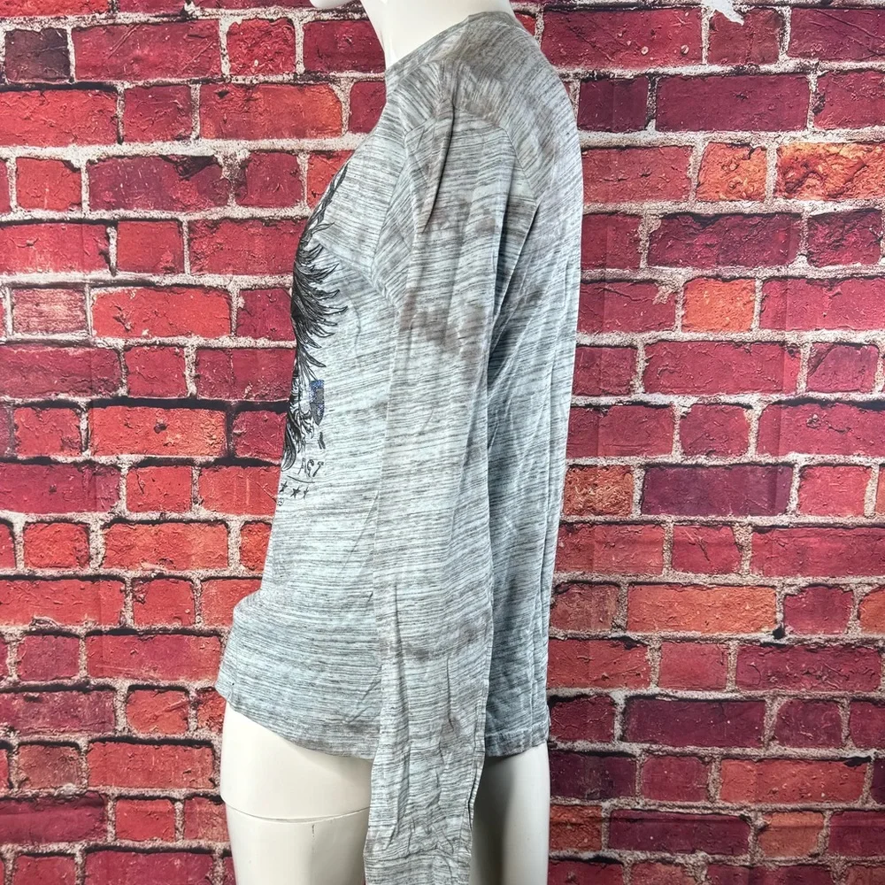 Affliction Men's Long Sleeve Graphic T-shirt -Gray/Black -Various Sizes- NWT - Picture 5 of 12